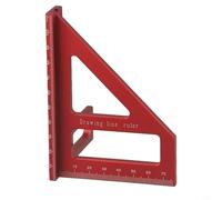 Angle Measuring Ruler 4590 Degree Square Line with Miter Triangle for Accurate 45 90 Degree Marking and Height Measurement in Carpentry and DIY (Red)