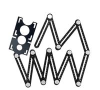 Angle Measuring Ruler Multifunctional Folding Ruler 6/12 Fold Aluminum Construction Tools Multi Angle Line DrawingTool(6 Fold)