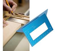 Angle Ruler, Multi Angle Measuring Ruler Multifunctional Angle Ruler Marking Gauge 45/90 Degree Aluminum Alloy Woodworking Square Protractor Woodworking Ruler T Square Ruler (Blue)
