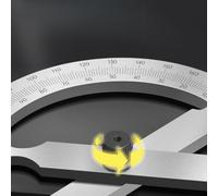 Angle ruler with etched hardened stainless steel scales and secure locking nut designed for precise and stable measurement of angles from 0 to 180 degrees (80 X 120 Mm)