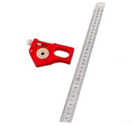 Angle Scriber Marking Line Gauge with Steel Ruler and Positioning Block for Accurate Center Finding and Measurement in Woodworking and Carpentry Work (C)
