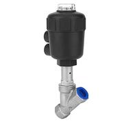 Angle Seat Valve Air Actuated Angle Seat Valve Air Actuated Thread Connection Stainless Steel Thickened Plastic Case Steam Valve1 2in DN15 Valve Faucet Valves 360 Rotated (1/2 DN15)