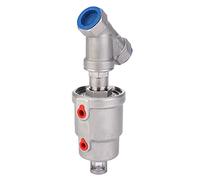 Angle Seat Valve Air Actuated Stainless Steel Pneumatic Steam Valve with 360 Degree Rotatable Gas Head for Beer Beverage Textile Printing Dyeing Pharmaceutical Food Processing (3/4“ DN20)