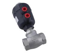 Angle seat Valve Female Thread Pneumatic steam Stainless Steel 304 Head Plastic Head T-Type Water Valve Cut-Off Dryer Drum Valve(DN20,Plastic Head)