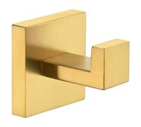 Angle Simple Bath Towel Hook, SUS304 Stainless Steel Shower Towel Holder, Bathroom Robe Hook, Kitchen Dish Towel Hanger, Square Coat Hook, Single Robe Hook for Cabinet Wall Mount, Brushed Gold