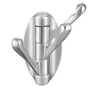 Angle Simple G3190P Wall Mounted Hinged Triple Pronged Coat and Hat Hook, Brushed Nickel