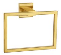 Angle Simple Hand Towel Holder Brushed Gold, SUS304 Stainless Steel Square Towel Ring, Bathroom Towel Hanger for Wall, 7.09-Inch