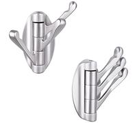 Angle Simple Swivel Folding Towel Hook 2 Pack Metal Flexible Hook Bathroom Towel Holder Heavy Duty Bathroom Rv Wall Mount Brushed Nickel