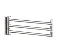 Angle Simple Swivel Hand Towel Holder 3 Bars Brushed Nickel, 304 Stainless Steel Hand Towel Rack for Bathroom Wall Mount