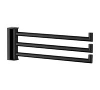 Angle Simple Swivel Hand Towel Holder, SUS 304 Stainless Steel Foldable 3 Towel Bars for Bathroom, Matte Black