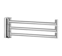 Angle Simple Swivel Hand Towel Rack 3 Bars Polished Chrome, 304 Stainless Steel Bathroom Towel Holder Wall Mount