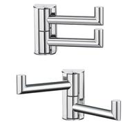 Angle Simple Swivel Hook for Towel Polished Chrome 2 Pack, 304 Stainless Steel Bathroom Towel Double Hook for Wall