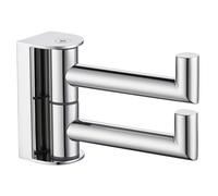 Angle Simple Swivel Robe Hook Polished Chrome, 304 Stainless Steel Bathroom Towel Double Hook for Wall