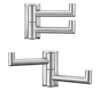 Angle Simple Swivel Towel Double Hook 2 Pack, Brushed Nickel 304 Stainless Steel Bathroom Robe Hook