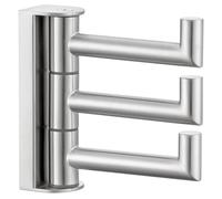 Angle Simple Swivel Towel Hook 3 Arms, SUS 304 Stainless Steel Foldable Robe Towel Hook for Bathroom, Wall Coat Holder, Brushed Nickel