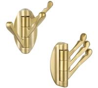 Angle Simple Swivel Towel Hook Brushed Gold 2 Pack Metal Folding Hook Bathroom Towel Holder Heavy Duty Coat Rack for Bathroom RV Wall Mount