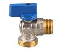 Angle Stop Valve G1 / 2 DN15 Male X G3 / 4 DN20 Male Thread Brass Quarter Turn Ball Valve - Durable Brass Construction, Leak - Proof Design, Ideal for Plumbing Fixtures