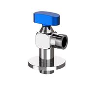 Angle Valve Brass Angle Valve Water Control Chrome Corner Bathroom Tap 1/2 * 1/2 for Warmer System(1pcs Chrome Blue)