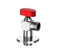Angle Valve Brass Angle Valve Water Control Chrome Corner Bathroom Tap 1/2 * 1/2 for Warmer System(1pcs Chrome red)