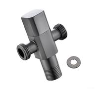 Angle Valve, Stainless Steel Bathroom Toilet Water Stop Kitchen Faucet Square Brushed Gold Quick Open Triangle Valve Two Way Control(Gray)