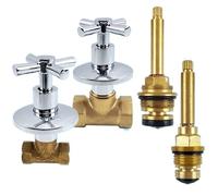 Angle Valve Straight Through Quick Open Slow Copper Spool Brass Water Stop Inner Wire Triangle Faucets(DN15 Golden)