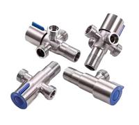 Angle Valve Thread Triangle Hot and Cold Water Bathroom Connector for Toilet Basin Heater Stainless Steel Tap(B)