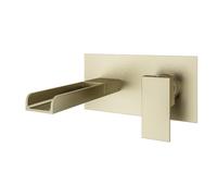 Angle Waterfall Wall Mounted Basin Filler Tap Aquarius Gold One Size