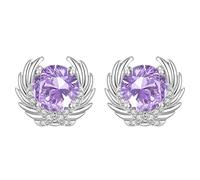 Angle Wing Earrings Sterling Silver Light Purple June Birthstone Stud Jewelry Birthday Gifts for Women Wife Friends Daughter