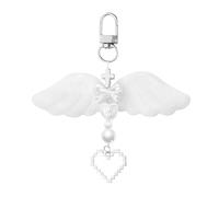 Angle Wing Heart Keychain Keyring Cross Keychain Charm for Bag Purse Religious Gifts for Women Teens Girls Christian Winged Key Charm Aesthetic Y2K Keychains for Car Key Backpack Purse, Wing Keychain
