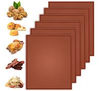Anglecai 6 Pack Silicone Dehydrator Sheets, Silicone Dehydrator Trays with Edge Square Nonstick Dehydrator Mats Compatible with Cosori CP267-FD, Reusable Silicone Tray Liner for Fruits Meat Vegetables