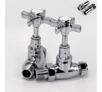 (Angled, 15mm to 10mm) Corby Angled/ Striaght Traditional Radiator Valve set