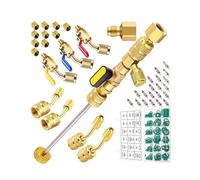 Angled Ball Valves Cores Extractor Set Heavy Duty Brass Adapter Cores Remover Tool for R410A 32 Refrigerants Ports Air Conditioning Tools & Equipment Removal Ac Removal Tools for HVAC