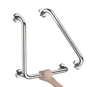 Angled Chrome Grab Bar 16x16 Inch, L-Shaped Grab Bar for Bathtub and Shower