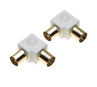 Angled Coaxial Connector - Pack of 2, Angled RCA Adapter, 90 Degree Adapter TV Aerial Male Coax Plug to F Socket, F-Connectors Satellite Type Plug-Socket Right Angle