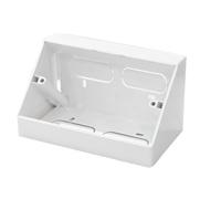 ANGLED DOUBLE GANG BACKBOX: White 2 Gang 45 Degree Surface Mount Pattress/Pedestal Box