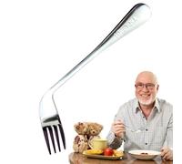 Angled Elbow Cradle: Independent Cutlery Cutlery in Stainless Steel for the Elderly and Safe Ergonomic Utensils for People with Disabilities | Spoon Fork Curve with comm