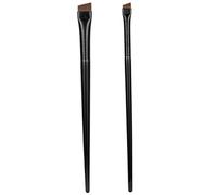 Angled Eyebrow Brush 2PCS Portable Eyeliner Brush with Rubber Handle Reusable Soft Elastic Bristles Eyebrow Tint Washable Flat Makeup for Women Girls