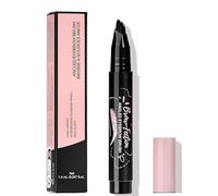 Angled Eyebrow Brush & Precision Pencil for Defining & Shaping - Waterproof, Smudge-Proof Formula Creates Natural Hair-Like Strokes for Fluffy Brows & All-Day Wear in Black