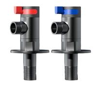 Angled Isolating Valve 2Pcs Brass Universal Rotating Thickened G1/2 Angle Valve for Toilet and Water Heater Suitable for Both Hot and Cold Water Gray Extended