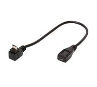 Angled Micro USB Cable 90 Degree Micro-B Male to Female Extension Cord For Android cellphone, tablets, Nest Indoor, Arlo Pro, Echo, PS4 (Down)