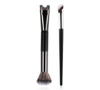 Angled Nose Contour Brush Set, 2 in 1 Dual-Ended U-Shaped Contouring Brushes Nose Shadow Brush Sculpting & Fluffy Perfect Defining Angled Cheek Bones, Highlight, Powder, Contour, Blending