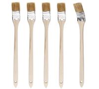 Angled Paint Brush Set 5pcs 40mm with Long Wooden Handle,Radiator Paint Brushes for Cutting-In and Edging,Synthetic and Natural Bristle Blend for Walls, Trim, Furniture, Fences, Tight Areas