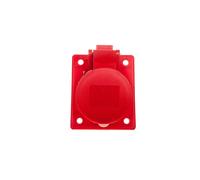 Angled panel socket 16A 4P 400V 70x85 red IP44 414-6
