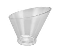 Angled Plastic Bowls, Large Acrylic Serving Bowls, Clear Plastic Salad and Serving Bowls for Fruits, Popcorn, Chips, Dips, Condiments(Medium Size 460ML)