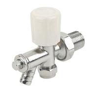 Angled Radiator Rad Valve with Drain Off Chrome 8 mm 8mm x 1/2"inch