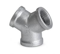Angled Tee Malleable Cast Iron 120 Degree Junction Threaded Fitting Three Way Connector for Garment Racks Creative Storage Shelving Units, Galvanized 120° Tee DN25 (1")