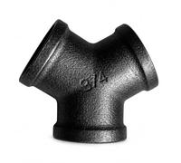 Angled Tee Malleable Cast Iron 120 Degree Junction Threaded Fitting Three Way Connector for Garment Racks Creative Storage Shelving Units, Black 120° Tee DN15 (1/2")