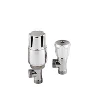 Angled Thermostatic Radiator Valves, Sold in Pairs - Chrome