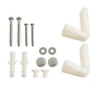 Angled Toilet Floor Fixing Kit for WC Pan, Bidet or Pedestal Basin For - Stainless Steel Bathroom Fitting with Screw Covers, L-Type Mounting Bolts (Silver & White)