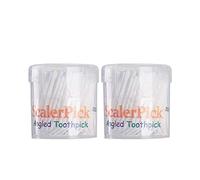Angled toothpick Scalerpick White Plastic Household Teeth Cleaning Curved Hook 2 Bottle 400pieces